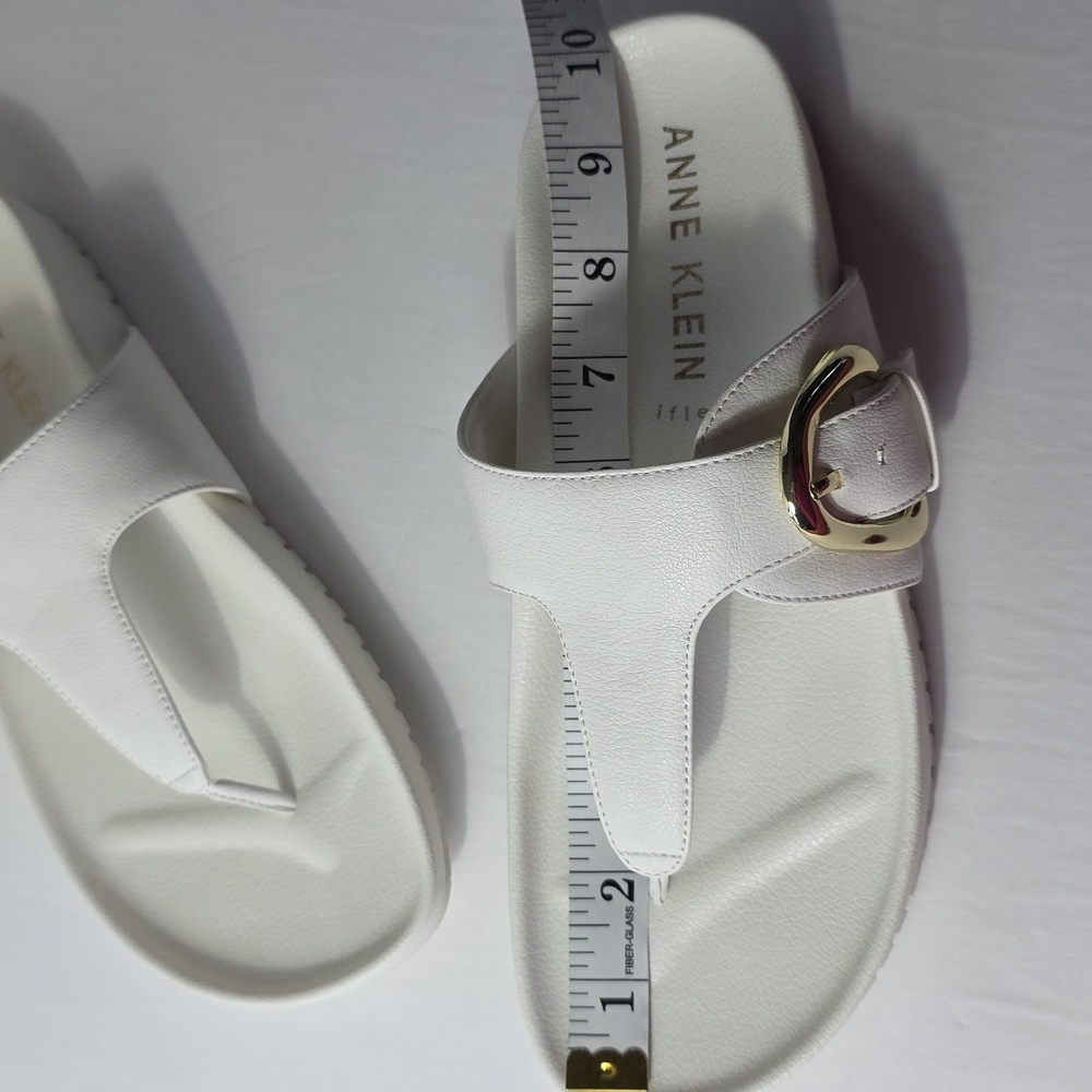 Anne Klein (8.5) iflex White Footbed Sandals - Picture 9 of 10
